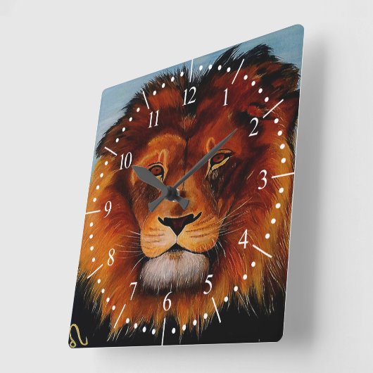 Leeuw teken vierkante klok (Hoek)