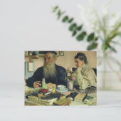 Leeuw Tolstoy met zijn vrouw in Yasnaya Polyana Briefkaart (Staand voorkant)