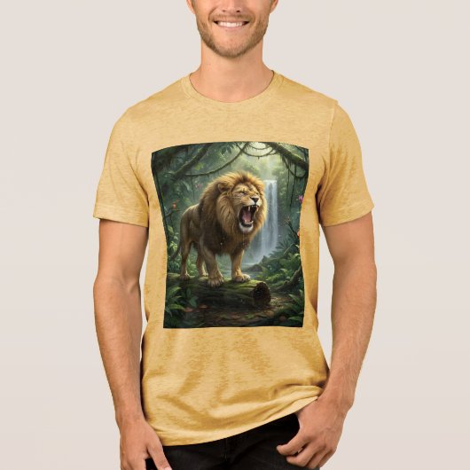 Leeuw Tri-Blend shirt (Voorkant)