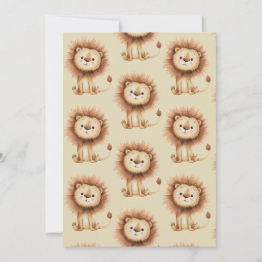 Leeuw Twee Wilde Safari Dieren 2e Verjaardag Kaart (Achterkant)