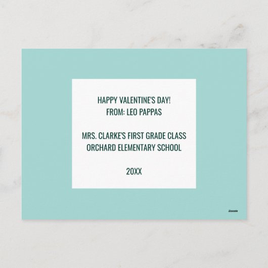 Leeuw Valentijn Klaslokaal Feestdagenkaart (Achterkant)