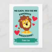 Leeuw Valentijn Klaslokaal Feestdagenkaart (Voorkant)