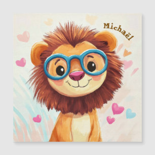 Leeuw Valentijnsdag Hart Badge Kinderen School