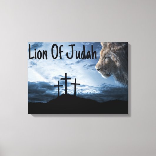 Leeuw van de Judah Tribe Cross Canvas Wall Art Afdruk (Voorkant)