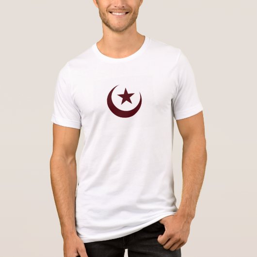 Leeuw van Deen, osbloed halve maan/ster logo wit Tri-Blend Shirt (Voorkant)