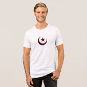 Leeuw van Deen, osbloed halve maan/ster logo wit Tri-Blend Shirt (Voorkant volledig)