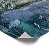 Leeuw van het betoverde rijk Fantasy Art Poster (Hoek)