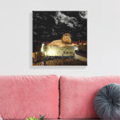 Leeuw van Juda aan de Westerne muur Canvas Afdruk (Insitu (Woonkamer))