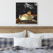 Leeuw van Juda aan de Westerne muur Canvas Afdruk (Insitu (Slaapkamer))
