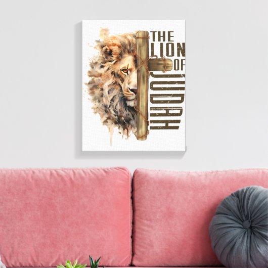 Leeuw van Juda Canvas Kunst (Insitu (Woonkamer))