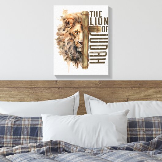 Leeuw van Juda Canvas Kunst (Insitu (Slaapkamer))