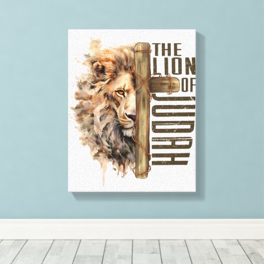 Leeuw van Juda Canvas Kunst (Insitu (Houten vloer))