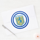 Leeuw van Juda Embleem Jeruzalem Hebreeuwse Sticke Ronde Sticker (Envelop)