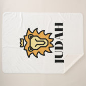 Leeuw van Juda Geloof Gebaseerd Sherpa Deken (Voorkant (horizontaal))