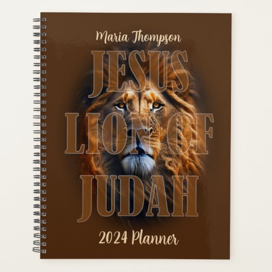 Leeuw van Juda gepersonaliseerde aangepaste tekst  Planner (Voorkant)