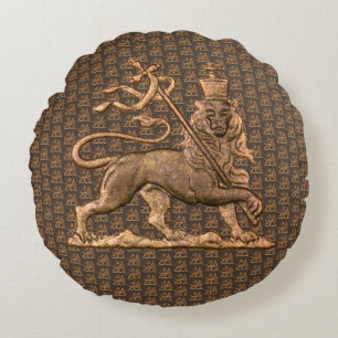 Leeuw van Juda Jah Army INI Haile Selassie Rasta Rond Kussen
