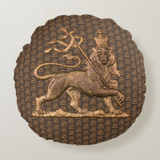 Leeuw van Juda Jah Army INI Haile Selassie Rasta Rond Kussen