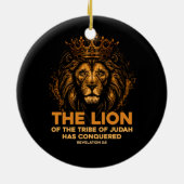 Leeuw van Juda Jezus Bijbelvers Christelijk Revela Keramisch Ornament (Achterkant)