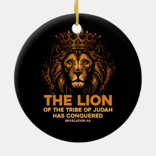 Leeuw van Juda Jezus Bijbelvers Christelijk Revela Keramisch Ornament (Achterkant)