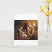 Leeuw Van Juda Lam God Kruis Jezus Licht God  Kaart (Gele Bloem)