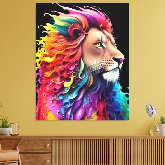 Leeuw van Juda Majestic Kleurrijke Levendige Chris Canvas Afdruk (Insitu (Woonkamer))