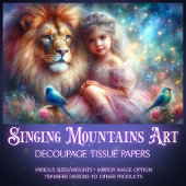 Leeuw van Juda met meisje decoupage Tissuepapier