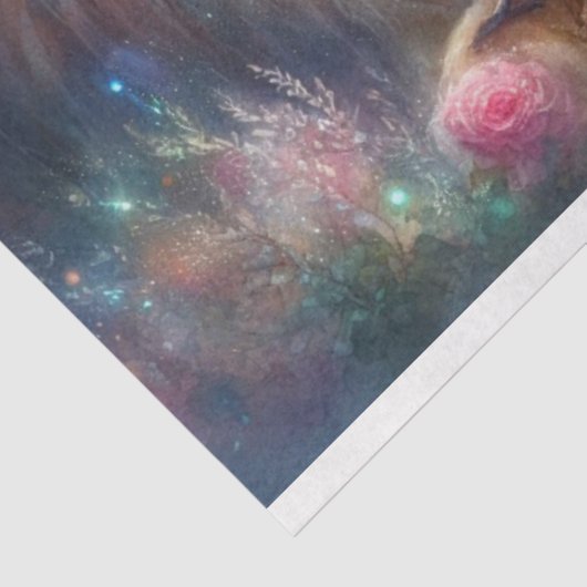 Leeuw van Juda met meisje decoupage Tissuepapier (Detail)