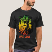 Leeuw van Juda One Love Rastafari T-shirt (Voorkant)