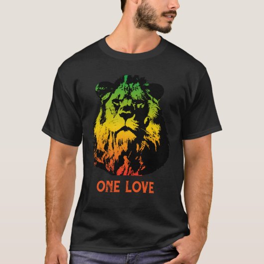 Leeuw van Juda One Love Rastafari T-shirt (Voorkant)