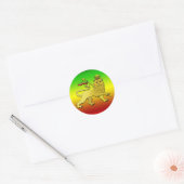 Leeuw van Juda - Rasta Reggae Leeuw Ronde Sticker (Envelop)