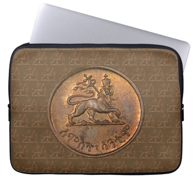 Leeuw van Juda Selassie Rasta Reggae Afrika Roots Laptop Sleeve (Voorkant)