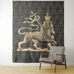 Leeuw van Juda Tapijt Rasta Banner Wandkleed