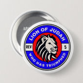 Leeuw van Judah die Christelijke Jezus heeft getri Ronde Button 7,6 Cm (Voorkant /achterkant)
