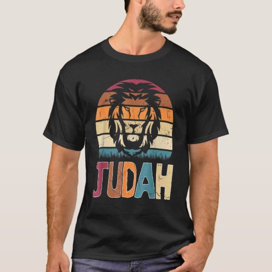Leeuw van Judah Hebreeuws Mannen Retro T-shirt (Voorkant)