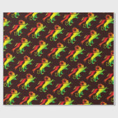 Leeuw van Judah in Rasta-kleuren op donkere achter Cadeaupapier (Vlak)