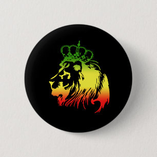 Leeuw van Judah - Rasta Ronde Button 5,7 Cm