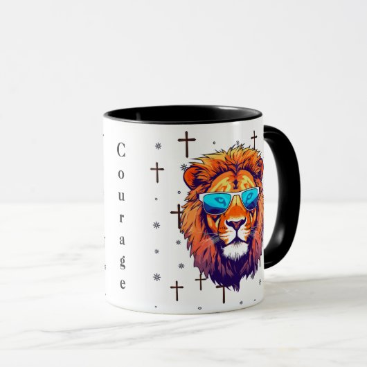 "Leeuw van Moed: Inspirerend Christelijke Mok" Mok (Voorkant rechts)