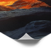 Leeuw van vlammen branden vulkaan vuur fantasie ku poster (Hoek)