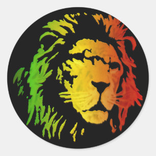 Leeuw van Zion Judah Reggae Leeuw Ronde Sticker