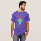 Leeuw Vaporwave Synthwave 90s 80s Zonsondergang jo T-shirt (Voorkant volledig)