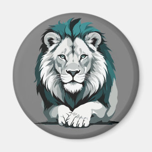 Leeuw Vector Grafische Kunst Portret Dierlijke Gee Magneet