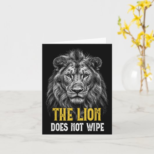 Leeuw Veegt Niet Af - Grappige Leeuw Meme  Kaart (Gele Bloem)