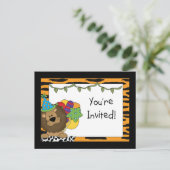 Leeuw Verjaardagsfeestuitnodigingen Uitnodiging Briefkaart (Staand voorkant)