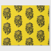 Leeuw - Verpakkend Geel document - Cadeaupapier (Vlak)