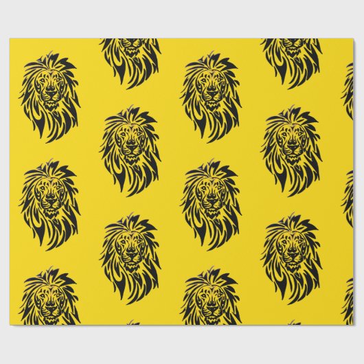 Leeuw - Verpakkend Geel document - Cadeaupapier (Vlak)