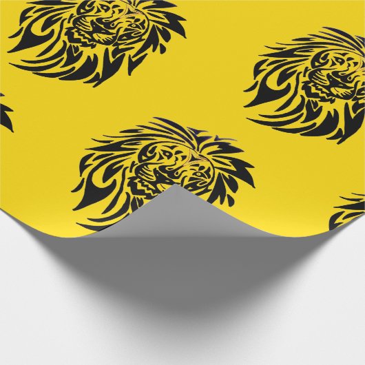 Leeuw - Verpakkend Geel document - Cadeaupapier (Hoek)