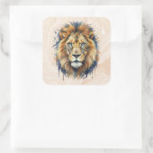 Leeuw Vierkante Sticker (Tas)