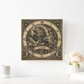 Leeuw Vintage Zodiac Wandklok (Huis)