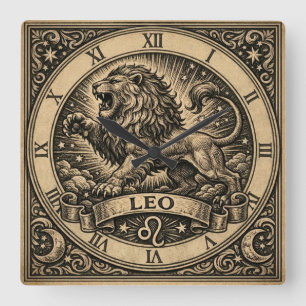 Leeuw Vintage Zodiac Wandklok