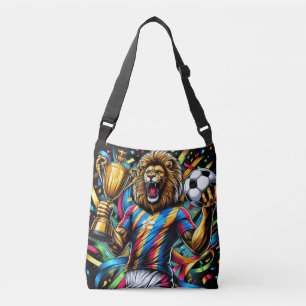 Leeuw Voetbal Kampioen Trofee Voetbal Overwinning Crossbody Tas